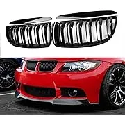 Gloss Black Front Kidney Bumper Grill Grilles Compatible with E90 E91 2005-20...