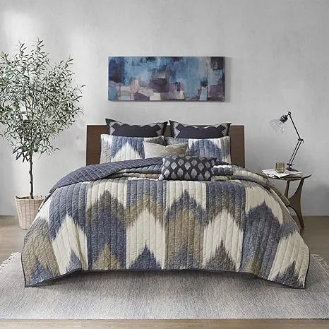 INK+IVY Alpine 3 Piece Printed Cotton Coverlet Set