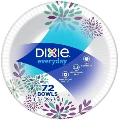 Dixie Exeryday Heavy Duty Paper Bowls, 70 Count, 10 Ounce (Pack of 1)