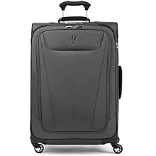 Travelpro Maxlite 5 Softside Expandable Luggage with 4 Spinner Wheels, Lightweight Suitcase, Men and Women, Shadow Grey, Checked-Medium 25-Inch