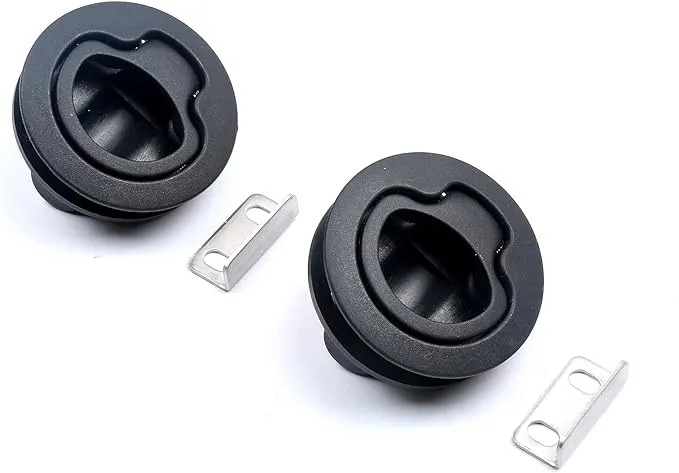 Marine Slam Latch Black Flush Pull Slam Latch Round Plastic Pair