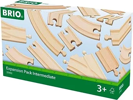 BRIO World 33402 Erweiterungspaket Intermediate – Holzeisenbahn-Set für Kinder | fördert die Kreativität | kompatibel mit allen BRIO Zug-Sets | FSC-zertifiziert | ideal für Kinder ab 3 Jahren