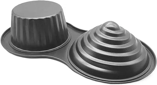 3D Giant Cupcake Pan, Non-Stick Carbon Steel Jumbo Cupcake Pans, Large Cupcake Mold NS8-001 (15.35" x 8.07" x 3.23")