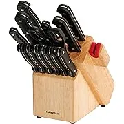 Farberware 14-Piece Triple-Rivet Knife Block Set with Built-In EdgeKeeper Knife Sharpener