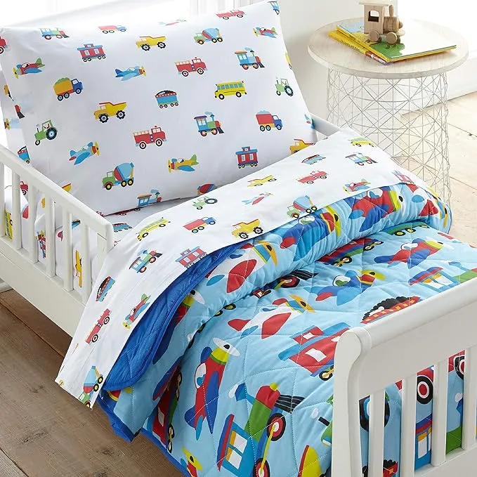 Trains, Planes & Trucks Lightweight Cotton Comforter 2 Pc Set - Twin