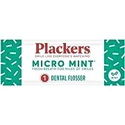 Plackers Micro Mint Dental Flossers, Fold-Out Toothpick, Super Tuffloss, Easy Storage with Sure-Zip Seal, Fresh Mint Flavor, 750 Count (Pack of 5)