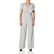 Max Studio Women's Peachskin Tab Sleeve Jumpsuit with Pockets