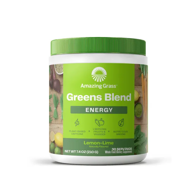 Amazing Grass Energy Lemon Lime Green Superfood, 7.4 oz.