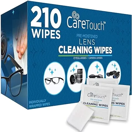 100 Pre-Moistened Lens Cleaning Eyeglass Wipes,Care Touch Lens Wipes for  Eyegla