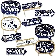 Big Dot of Happiness Funny Starry Skies - Gold Celestial Party Photo Booth Props Kit - 10 Piece