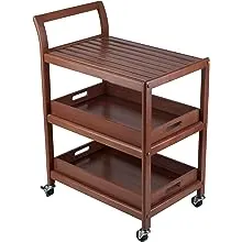 Winsome Albert Entertainment Kitchen Cart, Walnut, 24.8x15.98x33.27