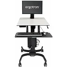 Ergotron WorkFit-C 24-215-085 Single LD Sit-Stand Workstation Computer Cart