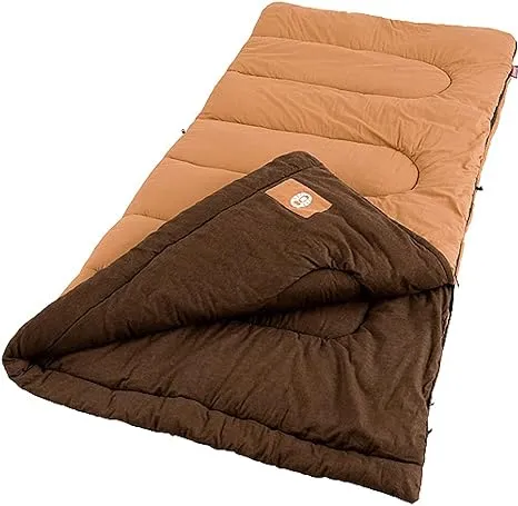 Coleman Dunnock Cold Weather Adult Sleeping Bag, Brown, Twin