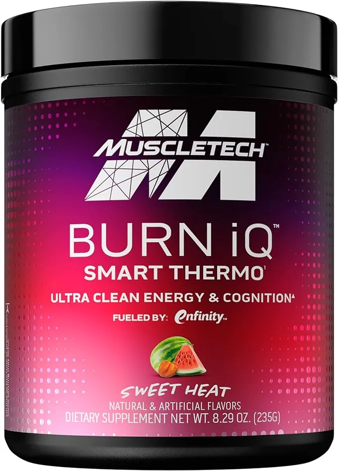 MuscleTech Burn IQ Smart Thermo Supplement Fueled with Paraxanthine Enhanced Energy & Cognition for Men and Women Sweet Heat (50 Servings)