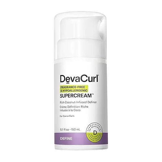 DevaCurl SuperCream Rich Coconut-Infused Definer | Hydra-Definition Blend | Multitasking Styler