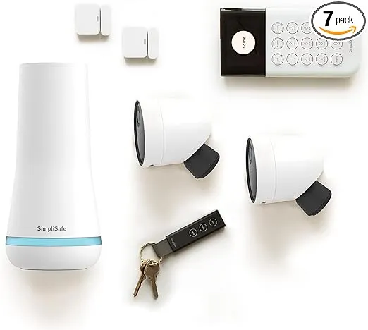 SimpliSafe 7 Piece Wireless Outdoor Camera Home Security System