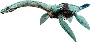 Mattel Jurassic World Gigantic Trackers Dinosaur Toy, Elasmosaurus Action Figure with Movement & Tracking Accessory, 14-in Long