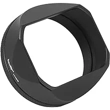 Haoge LH-X54B Square Metal Lens Hood with 49mm Adapter Ring for Fujifilm X100VI Fuji X100V Camera Black