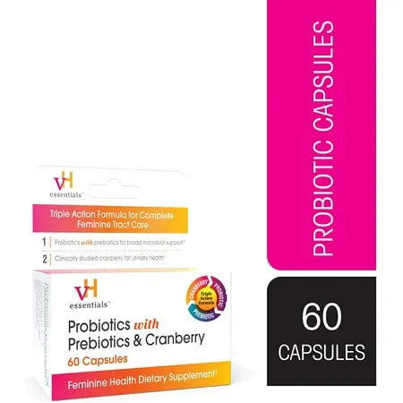 VH Essentials Probiotics with Prebiotics and Cranberry Feminine Health Supplement