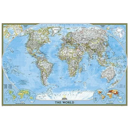 National Geographic World Wall Map - Classic (Poster Size: 36 x 24 in) (National Geographic Reference Map) 