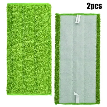 2 Pack Microfiber Mop Pads Refills for Swiffer Wet Jet Pad Reusable Replace for Wet and Dry Sweeping 12inch Green