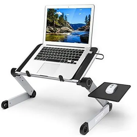 Laptop Stand Adjustable Height for Desk, Portable Lap Table with Cooling Fan ...