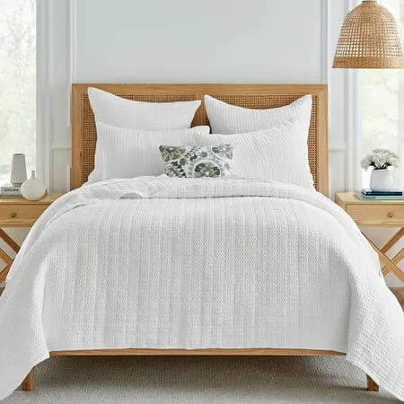 Levtex Home Mills Waffle Quilt Set, White, King