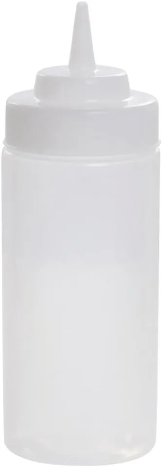 TableCraft C11663C White 16 Oz. Wide Squeeze Dispenser - 6 / PK