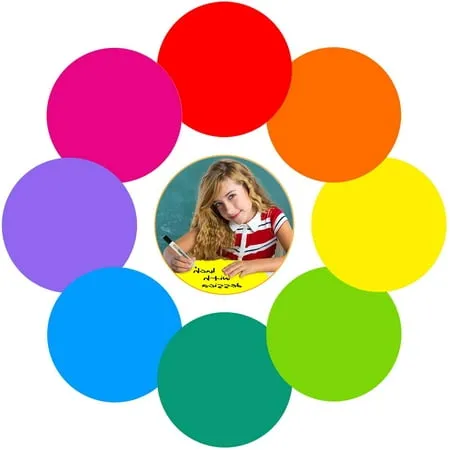 Kalkehay Colorful Dry Erase Dots Circles Whiteboard Marker Removable Stickers Spots Wall Decals for School Classroom Teachers Students Table & Desk, 8