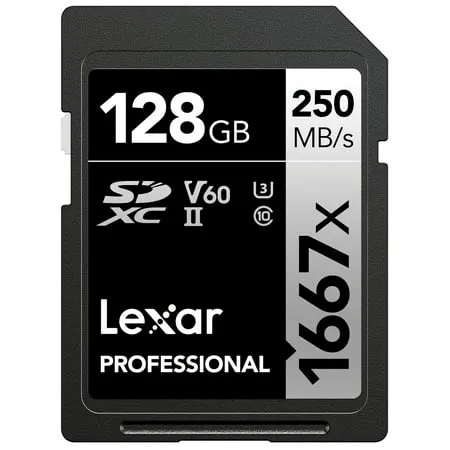 Lexar 128GB Professional 1667x UHS-II SDXC Memory Card