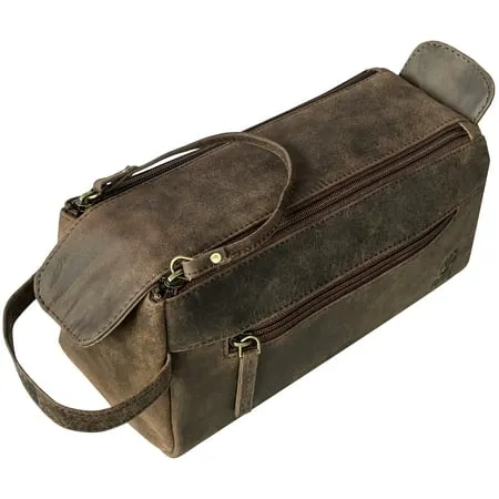 Rustic Town Leather Toiletry Bag