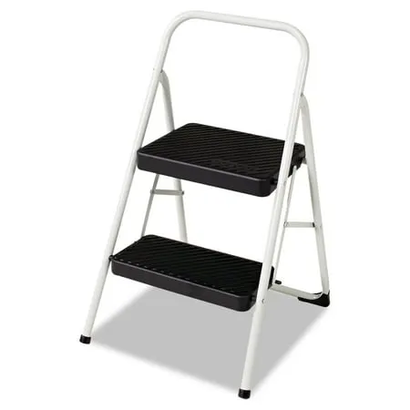 COSCO 2-Step Folding Steel Step Stool, 200lbs, Cool Gray