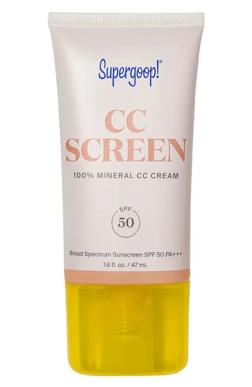 Supergoop! CC Screen - SPF 50 PA++++ CC Cream, 100% Mineral Color-Corrector & Broad Spectrum Sunscreen - Tinted Moisturizer, Concealer & Buildable Coverage Foundation - 1.6 fl ozSupergoop! CC Screen - SPF 50 PA++++ CC Cream, 100% Mi…