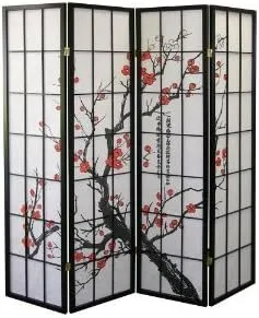 Cherry Blossom Design Room Divider 4 Panel