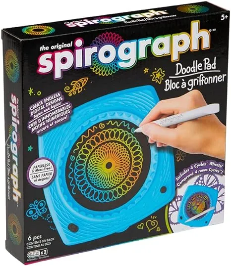 Spirograph — Doodle Pad — Create Endless Digital Art — No Mess Travel Art Kit — for Ages 5+