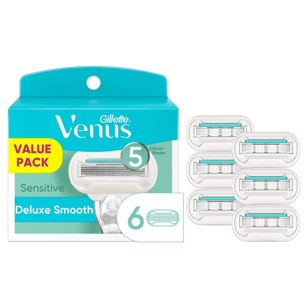 Gillette Venus Sensitive Extra Smooth Women&#039;s Razor Blades with 6 Refills