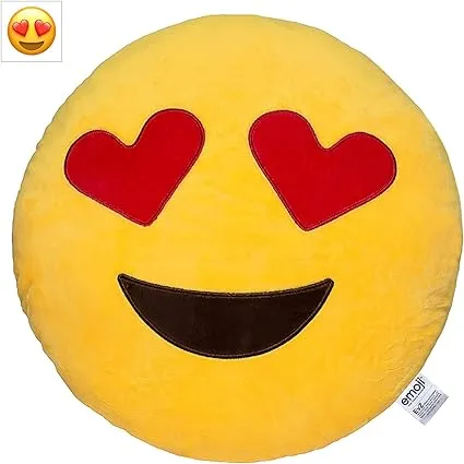 EvZ Emoji Laugh to Tear Face Emoticon Cushion Stuffed Plush Soft Pillow, Official Certified, 32cm Yellow