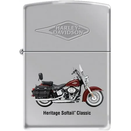 Zippo Harley Davidson HD Heritage Softail Classic Motorcycle Chrome Lighter RARE