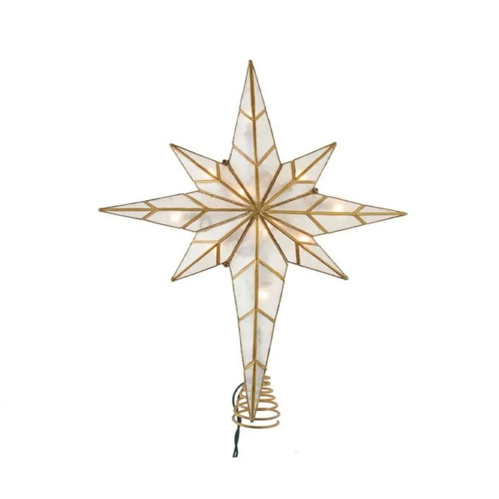 Kurt Adler 10-Light Capiz Treetop, Bethlehem Star, 12 Inches