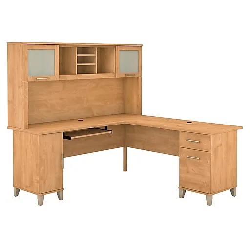 Bush Furniture Somerset 72W L Shaped Desk with Hutch