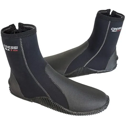 Adult Unisex Crew Water Boots for Scuba Diving, Surfing, Canyoning, 5 mm Neoprene Thickness - Isla: designed in Italy