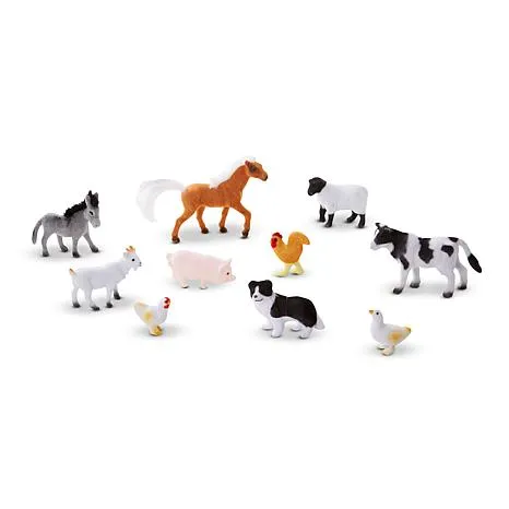 Melissa & Doug Farm Friends Collectible Toy Animal Figures (10 pcs)