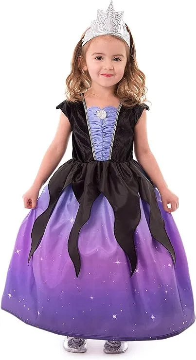 Little Adventures Children's Sea Witch Girls with Soft Crown Dress Up Costume