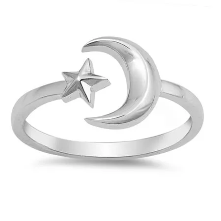 Beautlace Star and Moon Adjustable Rings