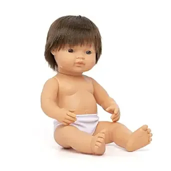 Miniland Anatomically Correct 15" Brunette Caucasian Baby Boy Doll (MLE31079)