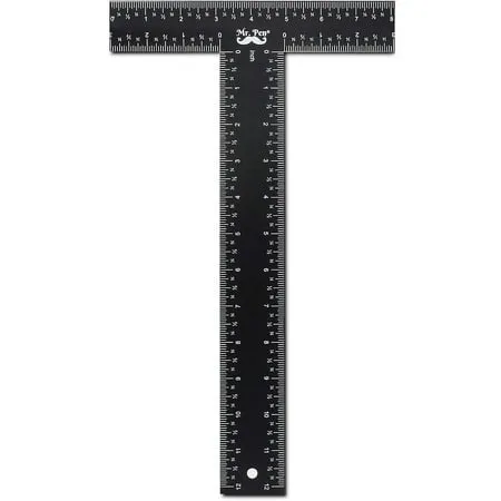 Mr. Pen - T Square T Ruler 12 inch Metal Ruler T Square Ruler Drafting Tools ...