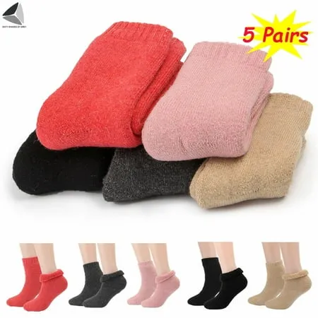 Loritta Wool Socks for Women Warm Winter Socks Thick Knit Soft Cabin Cozy Crew Boot Socks Gifts