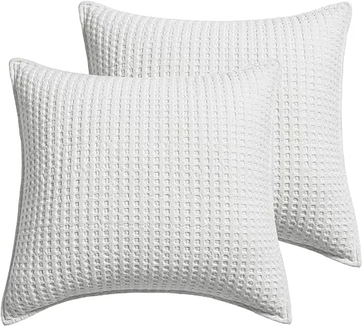 Levtex Home Mills Waffle Bright White Euro Sham 2pck - Cotton