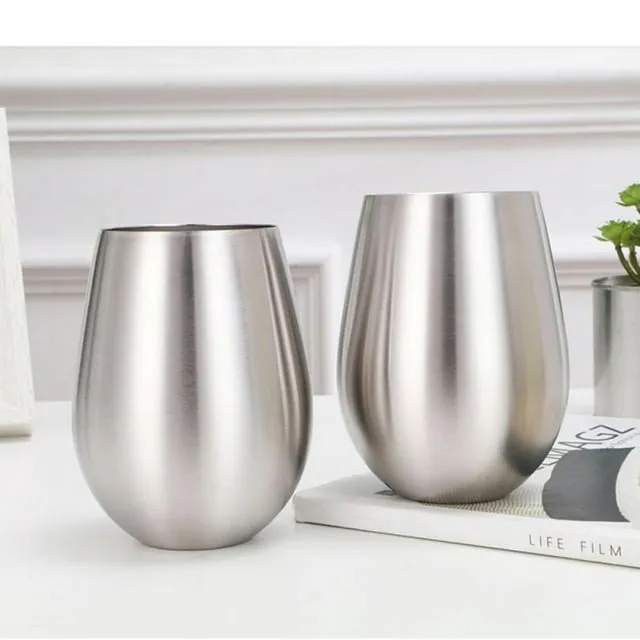 Stainless-Steel Wine Glasses - 4 Pack