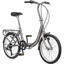 Schwinn Loop Adult Folding Bike for Men and Women, 20-inch Wheels, 7-Speed Drivetrain, Rear Cargo Rack, Carrying Bag, SilverSchwinn Loop Adult Folding Bike for Men and Women, 2…